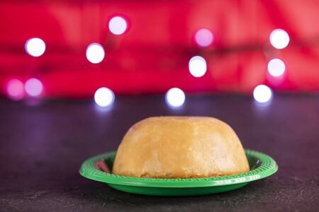 Natilla traditional Colombian food - Christmas atmosphere.