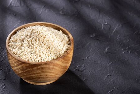 Organic white sesame seeds - Sesamum indicumの写真素材