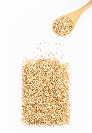 Popped amaranth grain - Amaranthus. White backgroundの写真素材