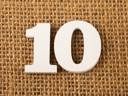 Number 10 - Burlap background texture