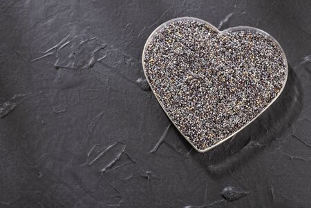 Organic poppy seeds - Papaver somniferumの写真素材