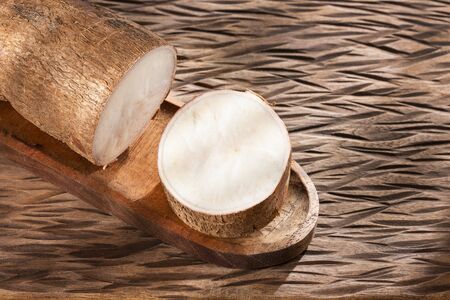 Cassava raw tuber - Manihot esculentaの写真素材