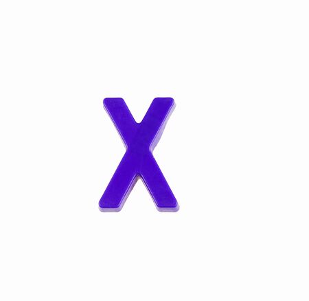 Letter X in violet color - Plastic pieceの写真素材