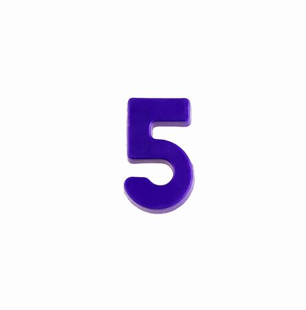 Number 5 in violet color - Plastic figure