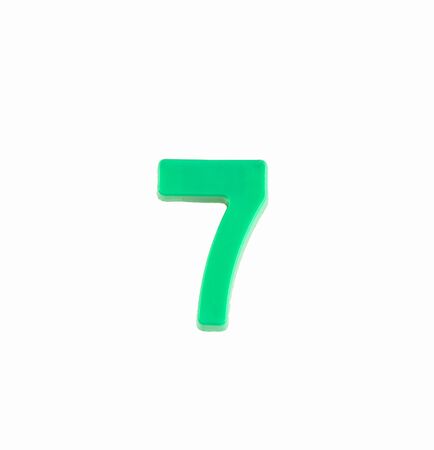 Number 7 in green color - Plastic figure