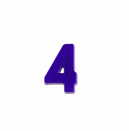 Number 4 in violet color - Plastic figure