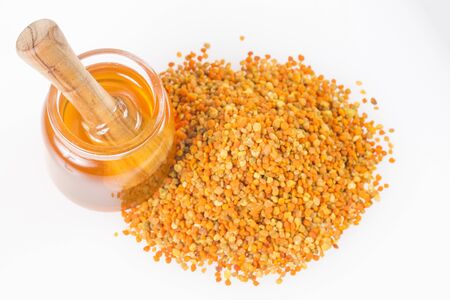Bee honey and pollen grainsの写真素材