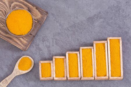 Turmeric powder - Graph of sales and consumption statistics. Curcuma longaの写真素材