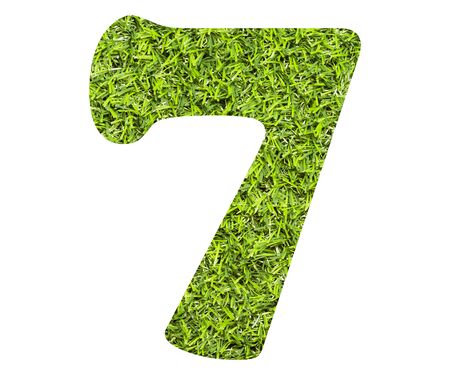 Number 7 - Artificial green grass background.の写真素材