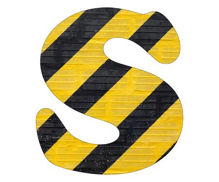 Letter S - Yellow and black linesの写真素材