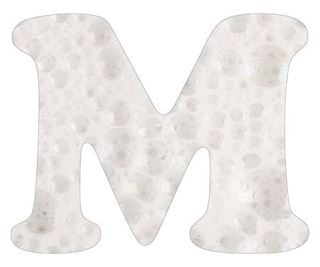 Letter M, soap foam backgroundの写真素材