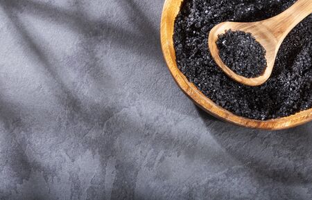 Hawaii black origin salt - Text spaceの写真素材