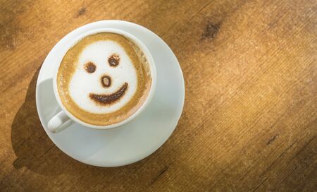 is a drink born in Italy, prepared with espresso and milkの写真素材