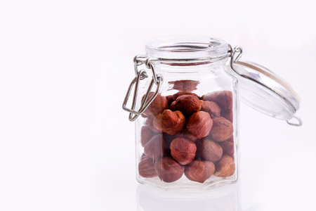 Hazelnut nuts, organic dry fruit - Corylus avellana.の写真素材