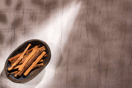 Bark of the Uncaria tomentosa plant - Text spaceの写真素材