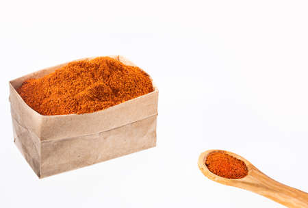 Capsicum annuum - Organic paprika powder in paper bag