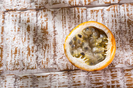 Organic exotic fruit granadilla - Passiflora ligularisの写真素材