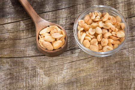 Peeled and salted peanuts - Arachis hypogaeaの写真素材