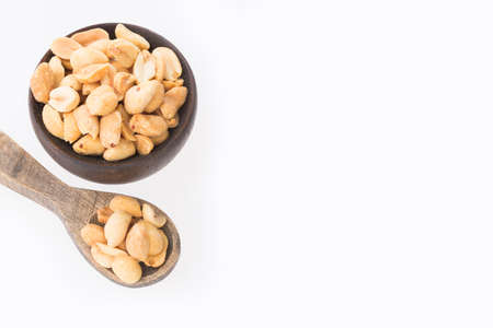 Peeled and salted peanuts - Arachis hypogaeaの写真素材