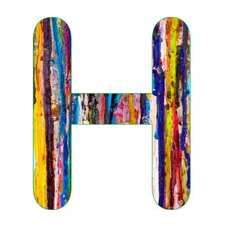 Alphabet letter H - Colorful paint splatter backgroundの写真素材