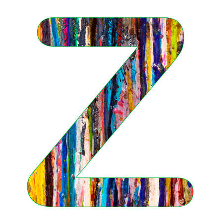 Alphabet letter Z - Colorful paint splatter background