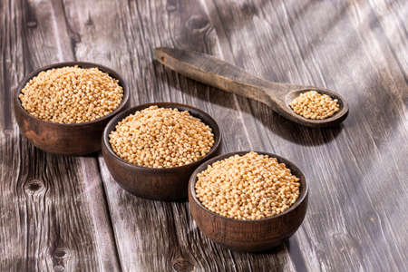 Organic white millet seeds - Healthy Foodの写真素材