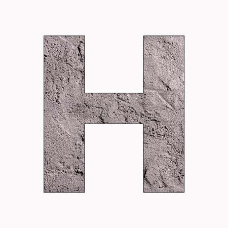 Alphabet letter H on gray stucco textureの写真素材