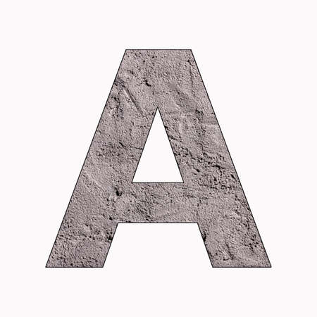 Alphabet letter A on gray stucco textureの写真素材