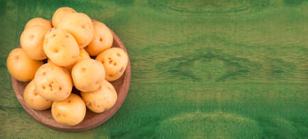 Organic yellow creole potato - Solanum phurejaの写真素材