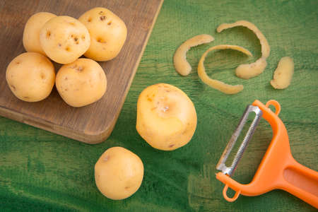 Solanum phureja - Organic yellow creole potatoの写真素材