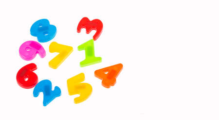Set of plastic numbers with magnet from 1 to 9の写真素材