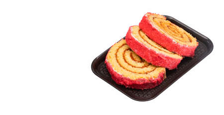 Guava red roll, typical South American dessertの写真素材