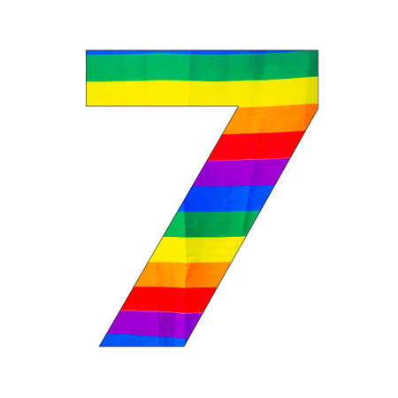 Number 7 (seven) - LGBTQ flag colors backgroundの写真素材