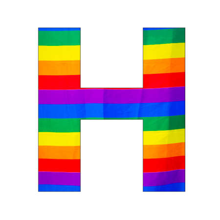 Letter alphabet H - LGBTQ flag colors backgroundの写真素材