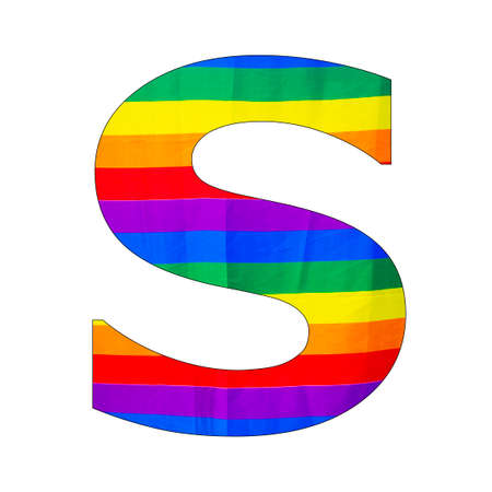 Letter alphabet S - LGBTQ flag colors backgroundの写真素材
