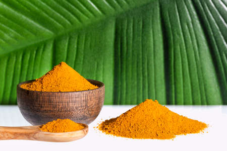 Turmeric powder - Curcuma longa. Healthy foodの写真素材