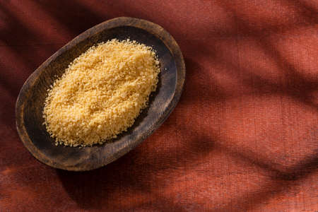 Panko Japanese bread in crumbs in the wooden bowlの写真素材