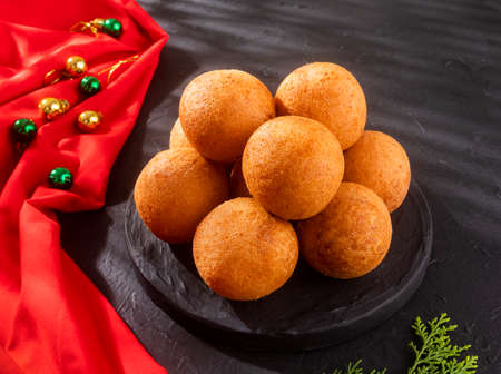 Traditional Colombian buÃ±uelo - Christmas atmosphere.