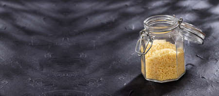 Japanese Panko bread in crumbs in glass jar - Healthy foodの写真素材