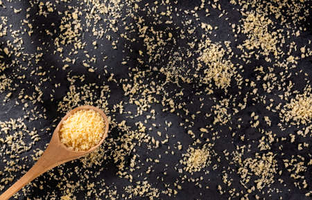 Japanese panko bread in crumbs on spoon - healthy foodの写真素材