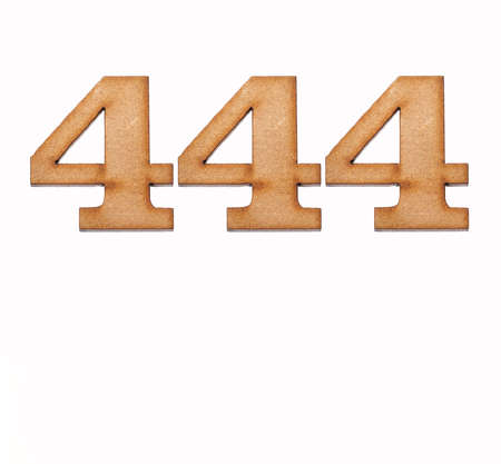 Number 444 in wood, isolated on white background