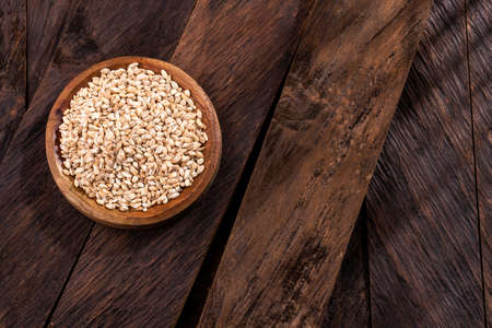 Raw organic pearl barley - Hordeum vulgare. Healthy foodの写真素材