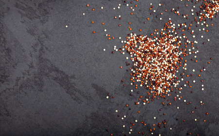 Quinoa mix of red, white and brown - Chenopodium quinoaの写真素材