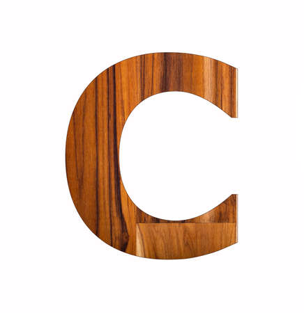 Wooden alphabet capital letter C - Black backgroundの写真素材