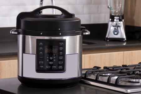 Modern digital hot air fryer in the kitchen