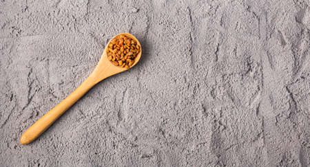 Raw fenugreek seeds - Methi Dana. Healthy foodの写真素材