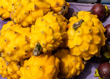 Hylocereus megalanthus - Yellow dragon fruit in the traditional Colombian market
