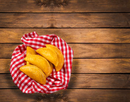 Delicious and traditional Colombian empanadas - Text spaceの写真素材