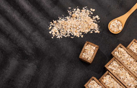 Organic raw flaked oats, vegan food concept - Avena sativa