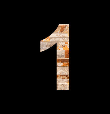 Number 1 - One digit on rustic tile backgroundの写真素材